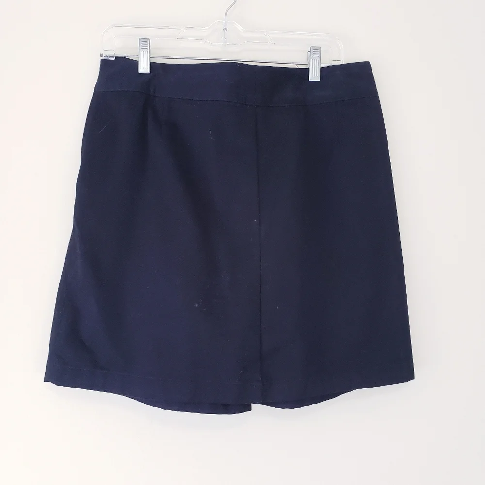 Lands End Black Pleated Uniform Skirt Top Of Knee Womens Size 8